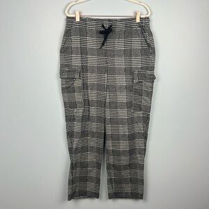 Lands' End Black & White Plaid Straight Leg Pants